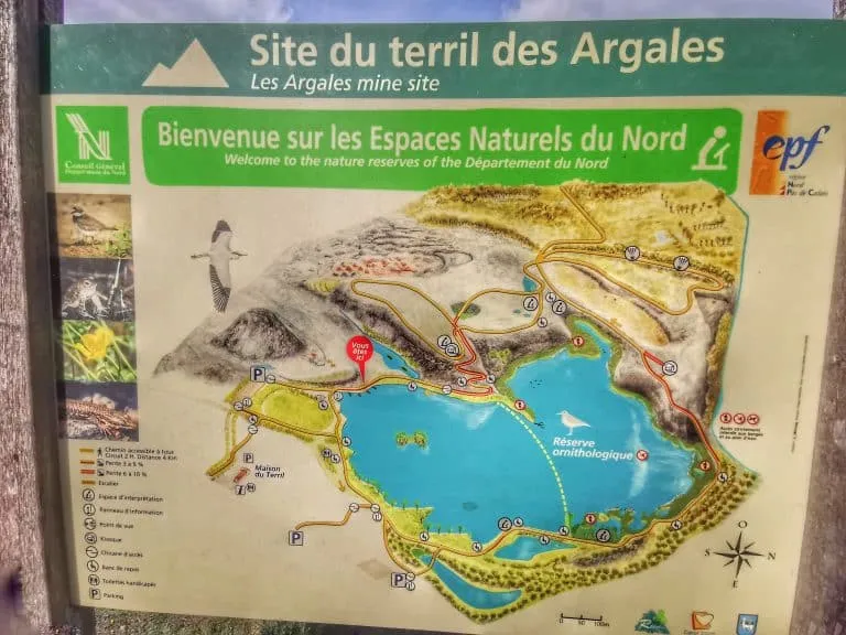 Carte ou plan du site du terril des Argales au Rieulay
