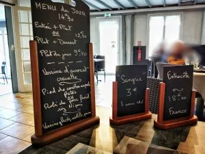 Ardoise du plat du jour