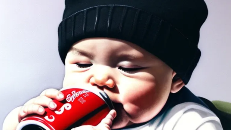 Un bébé entrain de boire du coca
