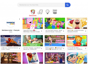 Capture d'écran de Youtube Kids