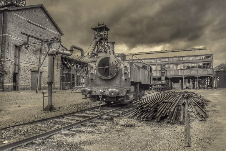 A train on the tracks.