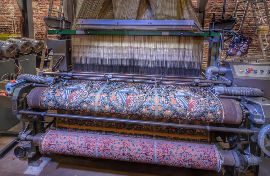 Métier à tisser avec motifs colorés à la Manufacture de Roubaix