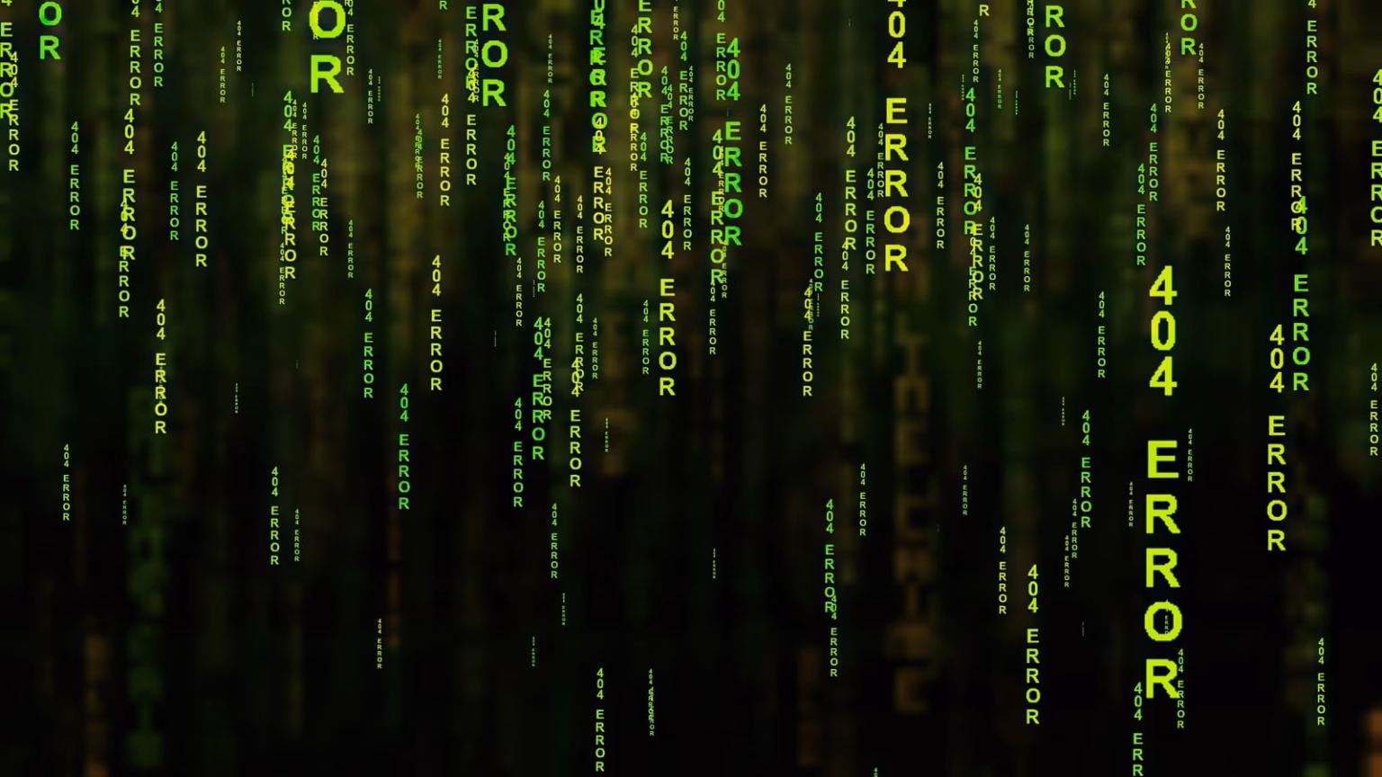Texte d'erreur 404 en vert
